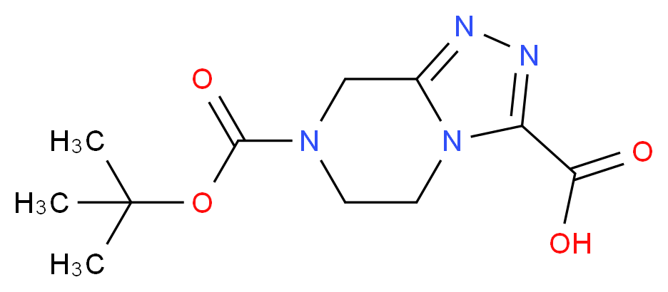 7-[(tert-butoxy)carbonyl]-5H,6H,7H,8H-[1,2,4]triazolo[4,3-a]pyrazine-3-carboxylic acid_分子结构_CAS_1053656-19-1