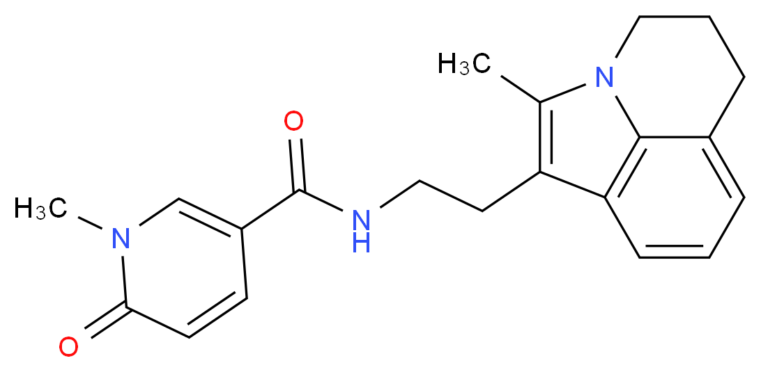 1-methyl-N-[2-(2-methyl-5,6-dihydro-4H-pyrrolo[3,2,1-ij]quinolin-1-yl)ethyl]-6-oxo-1,6-dihydropyridine-3-carboxamide_分子结构_CAS_)