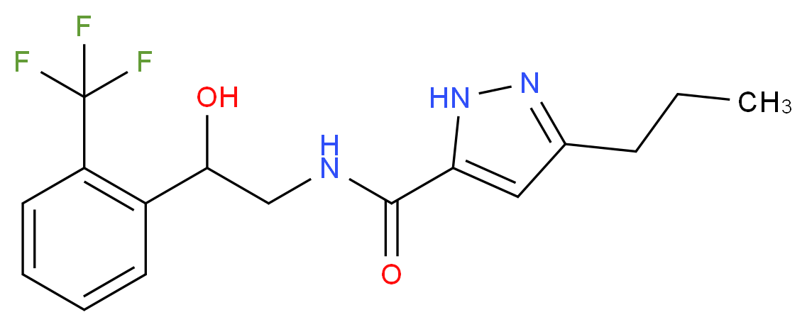 N-{2-hydroxy-2-[2-(trifluoromethyl)phenyl]ethyl}-3-propyl-1H-pyrazole-5-carboxamide_分子结构_CAS_)