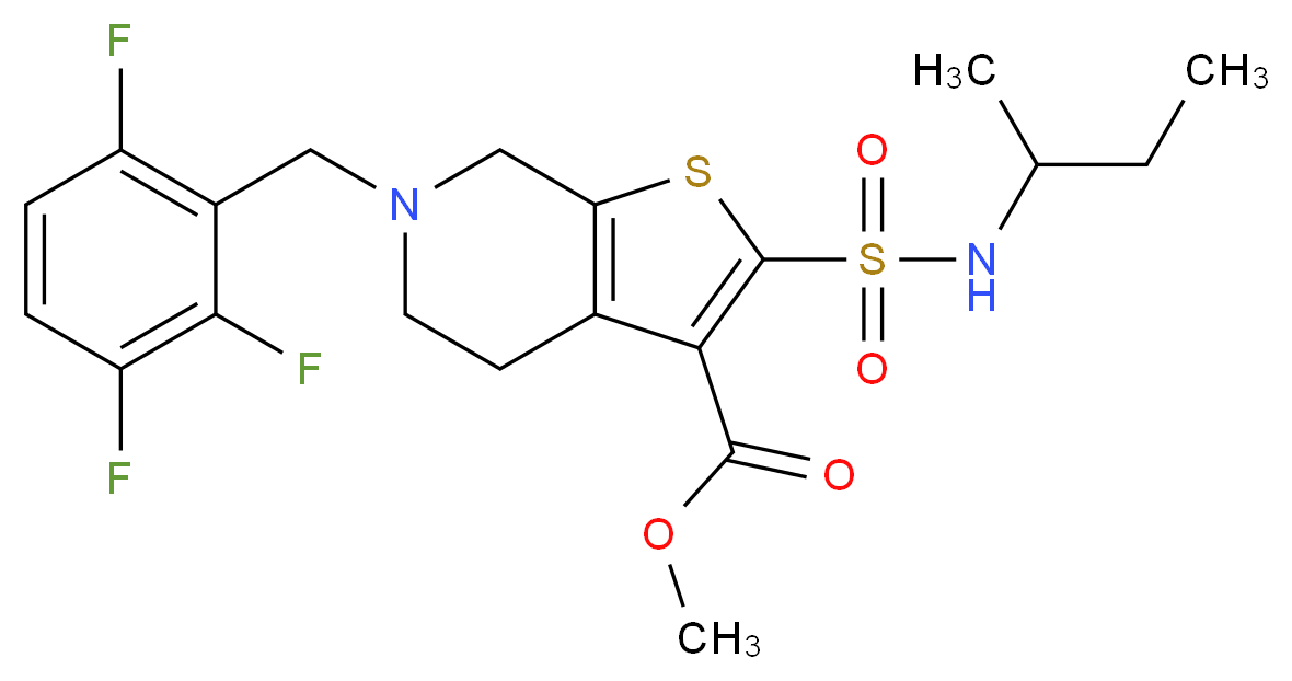 methyl 2-[(sec-butylamino)sulfonyl]-6-(2,3,6-trifluorobenzyl)-4,5,6,7-tetrahydrothieno[2,3-c]pyridine-3-carboxylate_分子结构_CAS_)