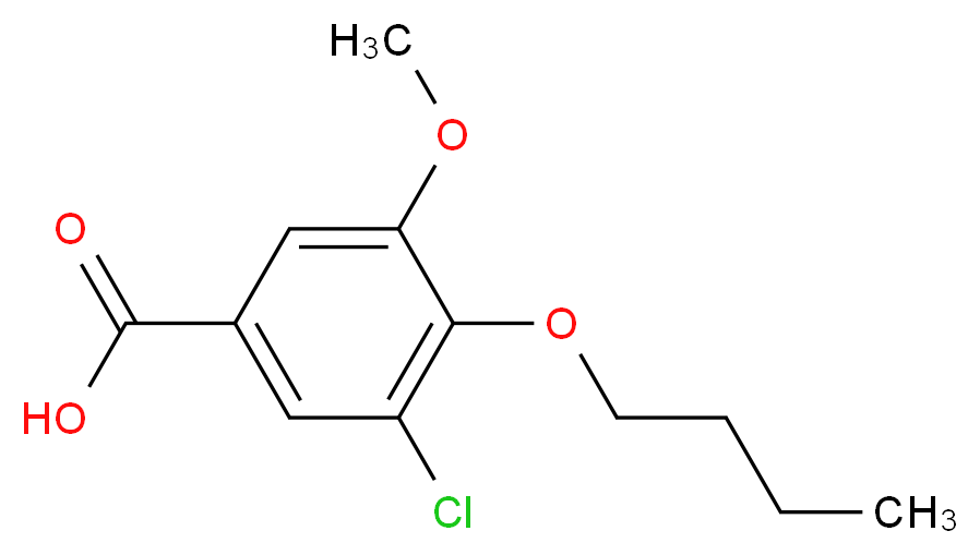 4-butoxy-3-chloro-5-methoxybenzoic acid_分子结构_CAS_955-36-2