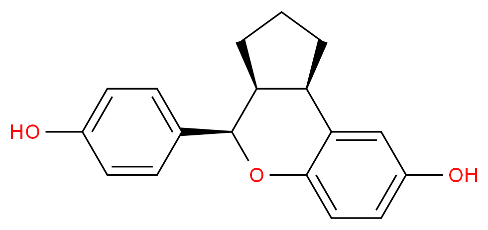 (3AS,4R,9BR)-4-(4-HYDROXYPHENYL)-1,2,3,3A,4,9B-HEXAHYDROCYCLOPENTA[C]CHROMEN-8-OL_分子结构_CAS_)