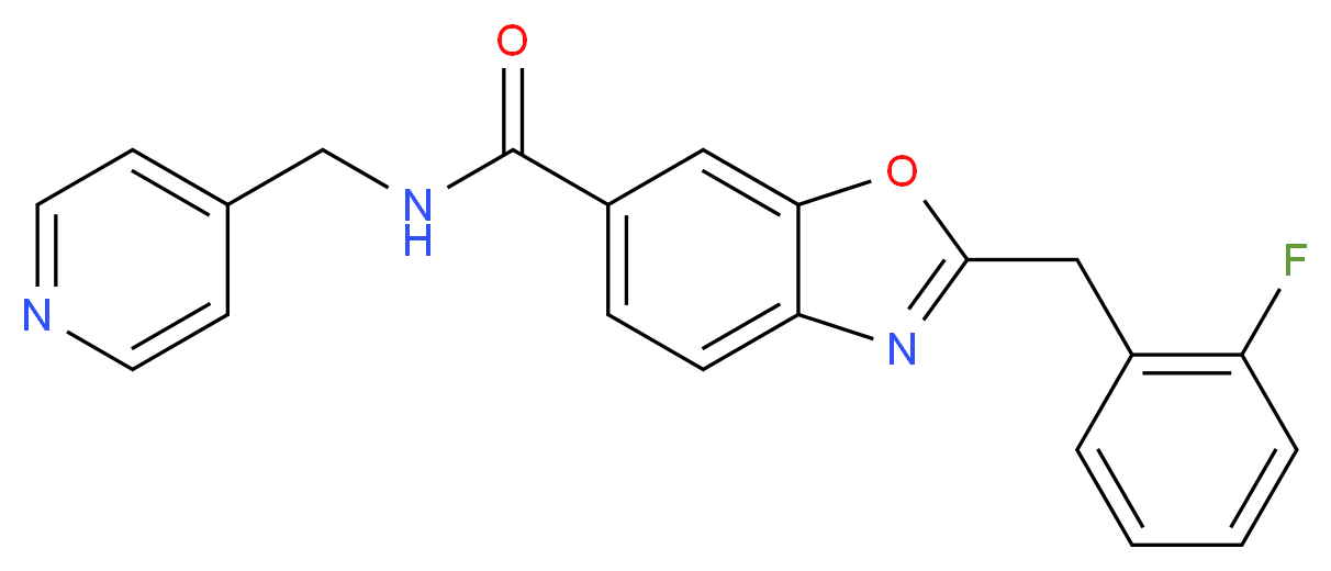 2-(2-fluorobenzyl)-N-(4-pyridinylmethyl)-1,3-benzoxazole-6-carboxamide_分子结构_CAS_)