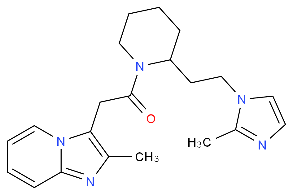 2-methyl-3-(2-{2-[2-(2-methyl-1H-imidazol-1-yl)ethyl]-1-piperidinyl}-2-oxoethyl)imidazo[1,2-a]pyridine_分子结构_CAS_)