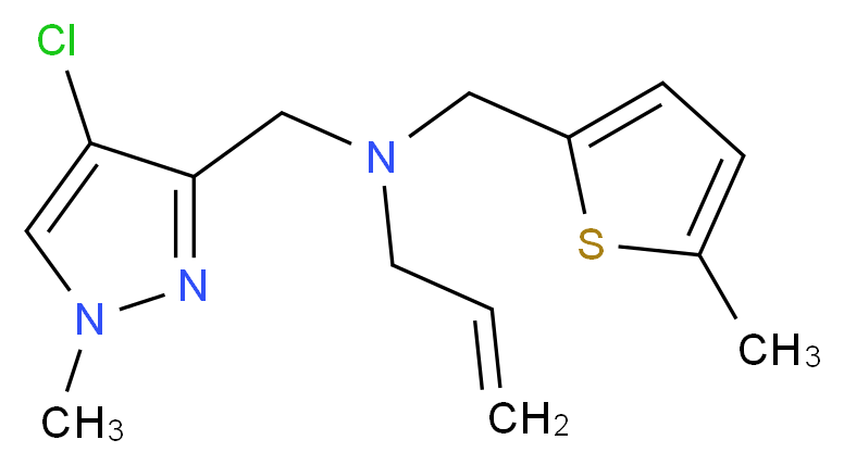 N-[(4-chloro-1-methyl-1H-pyrazol-3-yl)methyl]-N-[(5-methyl-2-thienyl)methyl]prop-2-en-1-amine_分子结构_CAS_)