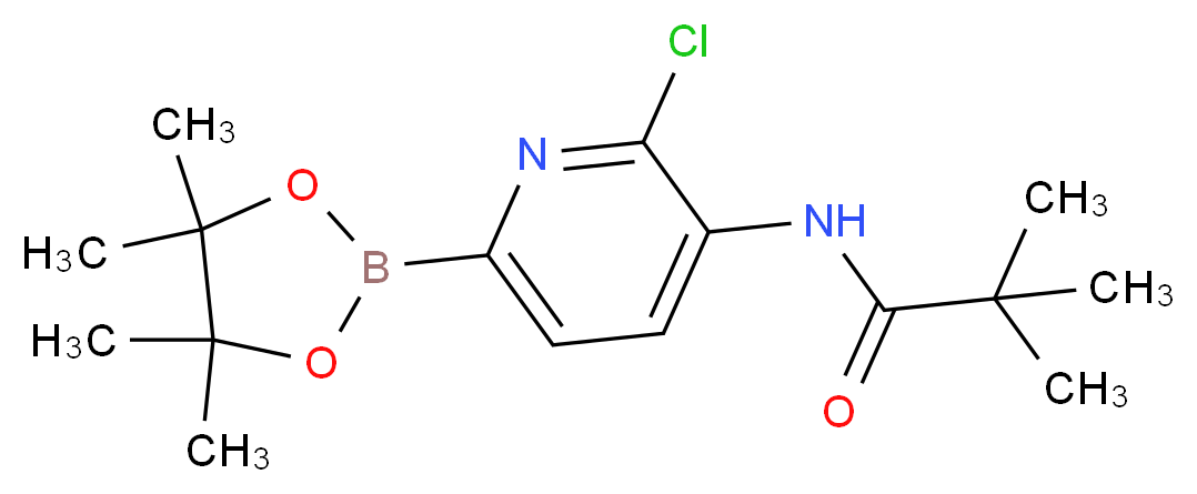 N-(2-Chloro-6-(4,4,5,5-tetramethyl-1,3,2-dioxaborolan-2-yl)pyridin-3-yl)pivalamide_分子结构_CAS_)