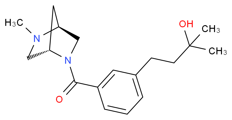 2-methyl-4-(3-{[(1S*,4S*)-5-methyl-2,5-diazabicyclo[2.2.1]hept-2-yl]carbonyl}phenyl)-2-butanol_分子结构_CAS_)
