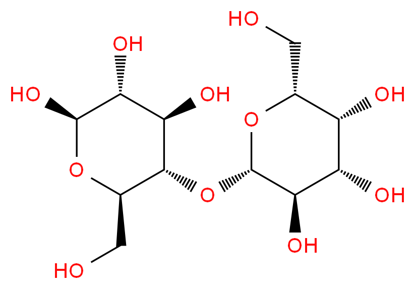 (2R,3R,4S,5R,6S)-2-(hydroxymethyl)-6-{[(2R,3S,4R,5R,6R)-4,5,6-trihydroxy-2-(hydroxymethyl)oxan-3-yl]oxy}oxane-3,4,5-triol_分子结构_CAS_5965-66-2
