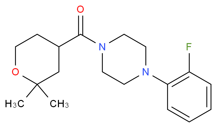 1-[(2,2-dimethyltetrahydro-2H-pyran-4-yl)carbonyl]-4-(2-fluorophenyl)piperazine_分子结构_CAS_)