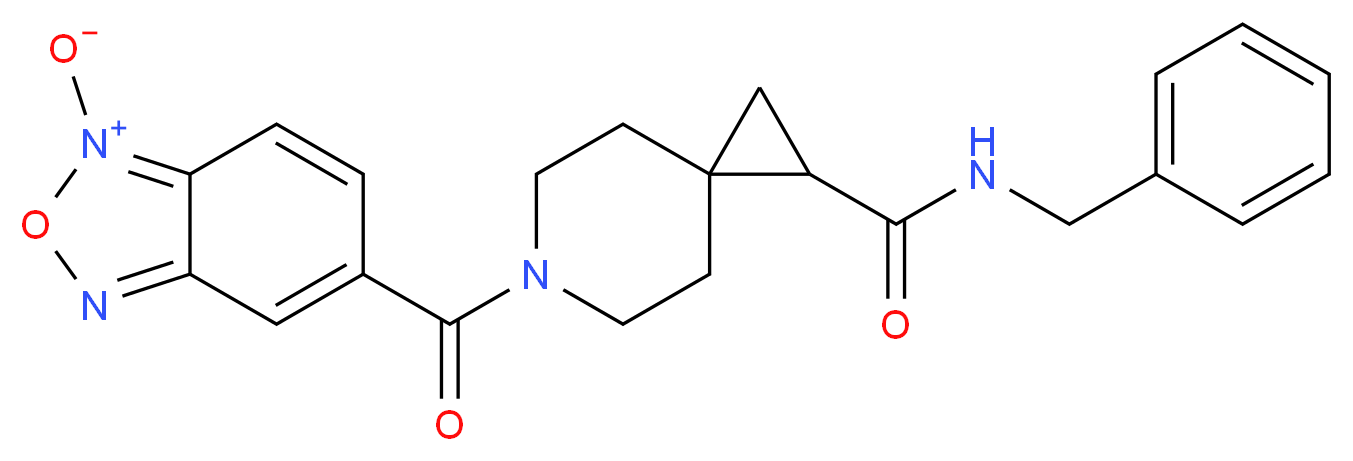 N-benzyl-6-[(1-oxido-2,1,3-benzoxadiazol-5-yl)carbonyl]-6-azaspiro[2.5]octane-1-carboxamide_分子结构_CAS_)