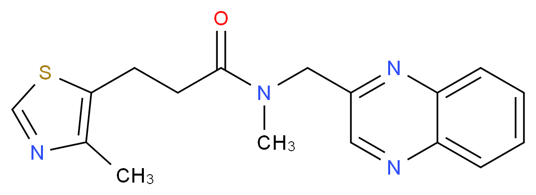 N-methyl-3-(4-methyl-1,3-thiazol-5-yl)-N-(2-quinoxalinylmethyl)propanamide_分子结构_CAS_)
