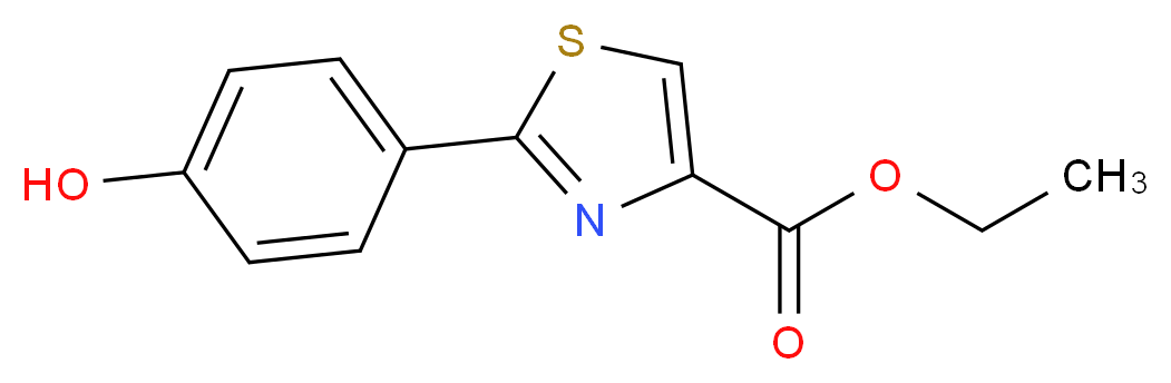 ethyl 2-(4-hydroxyphenyl)-1,3-thiazole-4-carboxylate_分子结构_CAS_11334-60-4