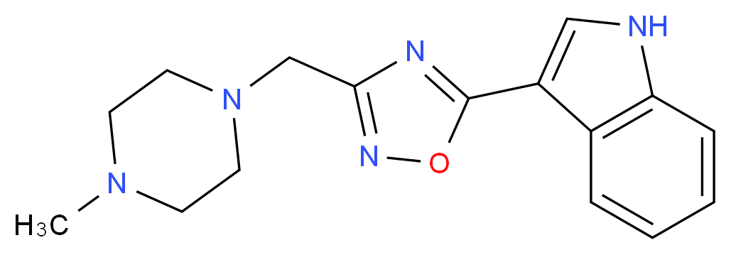 3-{3-[(4-methylpiperazin-1-yl)methyl]-1,2,4-oxadiazol-5-yl}-1H-indole_分子结构_CAS_)