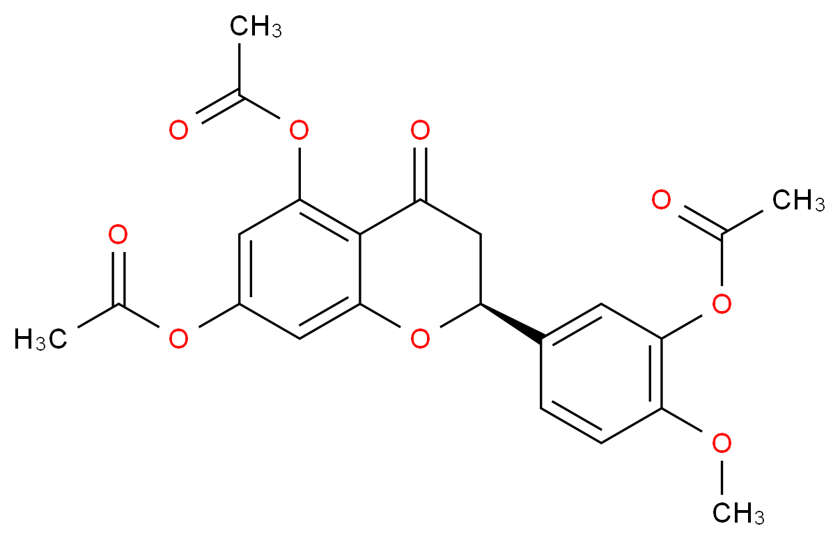 (2S)-7-(acetyloxy)-2-[3-(acetyloxy)-4-methoxyphenyl]-4-oxo-3,4-dihydro-2H-1-benzopyran-5-yl acetate_分子结构_CAS_73489-97-1