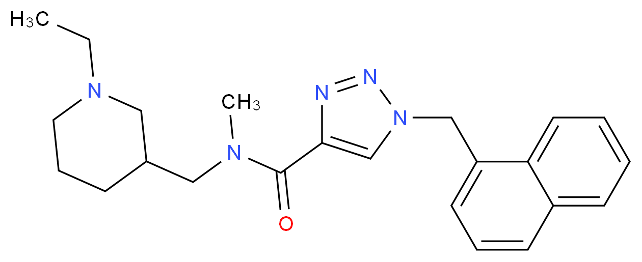 N-[(1-ethyl-3-piperidinyl)methyl]-N-methyl-1-(1-naphthylmethyl)-1H-1,2,3-triazole-4-carboxamide_分子结构_CAS_)