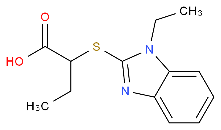 2-(1-Ethyl-1H-benzoimidazol-2-ylsulfanyl)-butyric acid_分子结构_CAS_436088-88-9)