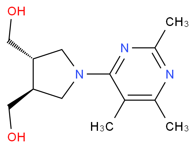 [(3S*,4S*)-1-(2,5,6-trimethylpyrimidin-4-yl)pyrrolidine-3,4-diyl]dimethanol_分子结构_CAS_)