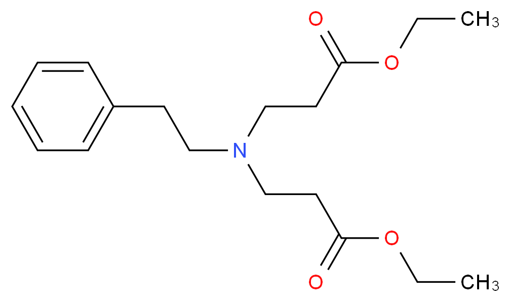 ethyl 3-[(3-ethoxy-3-oxopropyl)(2-phenylethyl)amino]propanoate_分子结构_CAS_57958-47-1