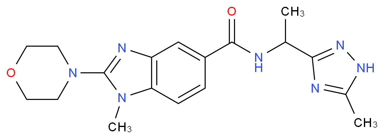 1-methyl-N-[1-(5-methyl-1H-1,2,4-triazol-3-yl)ethyl]-2-(4-morpholinyl)-1H-benzimidazole-5-carboxamide_分子结构_CAS_)