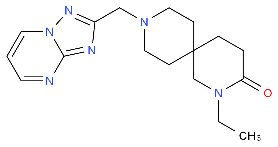 2-ethyl-9-([1,2,4]triazolo[1,5-a]pyrimidin-2-ylmethyl)-2,9-diazaspiro[5.5]undecan-3-one_分子结构_CAS_)