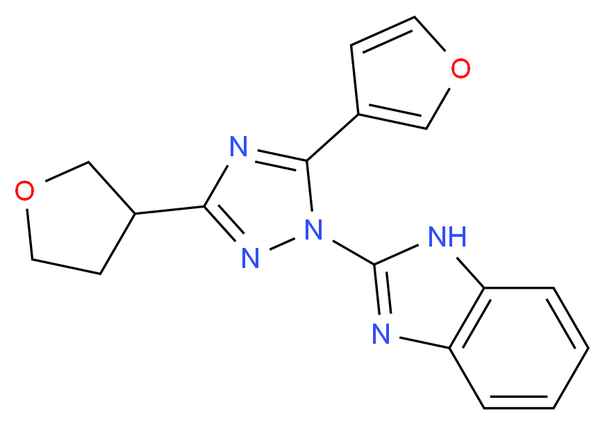 2-[5-(3-furyl)-3-(tetrahydrofuran-3-yl)-1H-1,2,4-triazol-1-yl]-1H-benzimidazole_分子结构_CAS_)