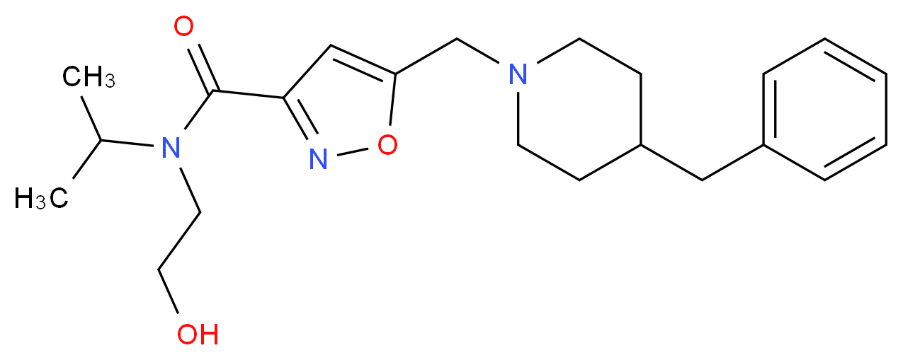5-[(4-benzylpiperidin-1-yl)methyl]-N-(2-hydroxyethyl)-N-isopropylisoxazole-3-carboxamide_分子结构_CAS_)