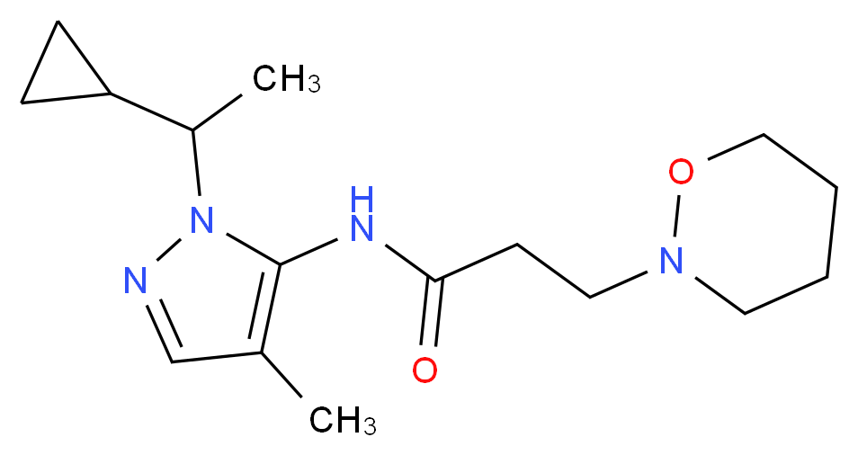 N-[1-(1-cyclopropylethyl)-4-methyl-1H-pyrazol-5-yl]-3-(1,2-oxazinan-2-yl)propanamide_分子结构_CAS_)