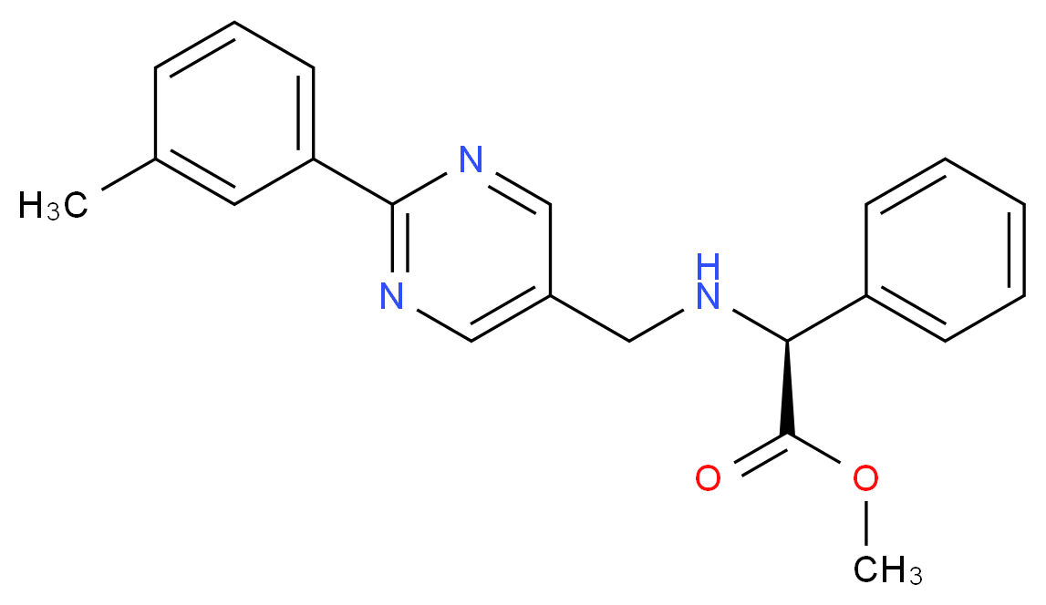 methyl (2S)-({[2-(3-methylphenyl)pyrimidin-5-yl]methyl}amino)(phenyl)acetate_分子结构_CAS_)