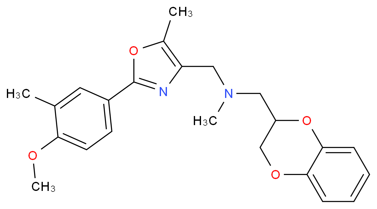 (2,3-dihydro-1,4-benzodioxin-2-ylmethyl){[2-(4-methoxy-3-methylphenyl)-5-methyl-1,3-oxazol-4-yl]methyl}methylamine_分子结构_CAS_)
