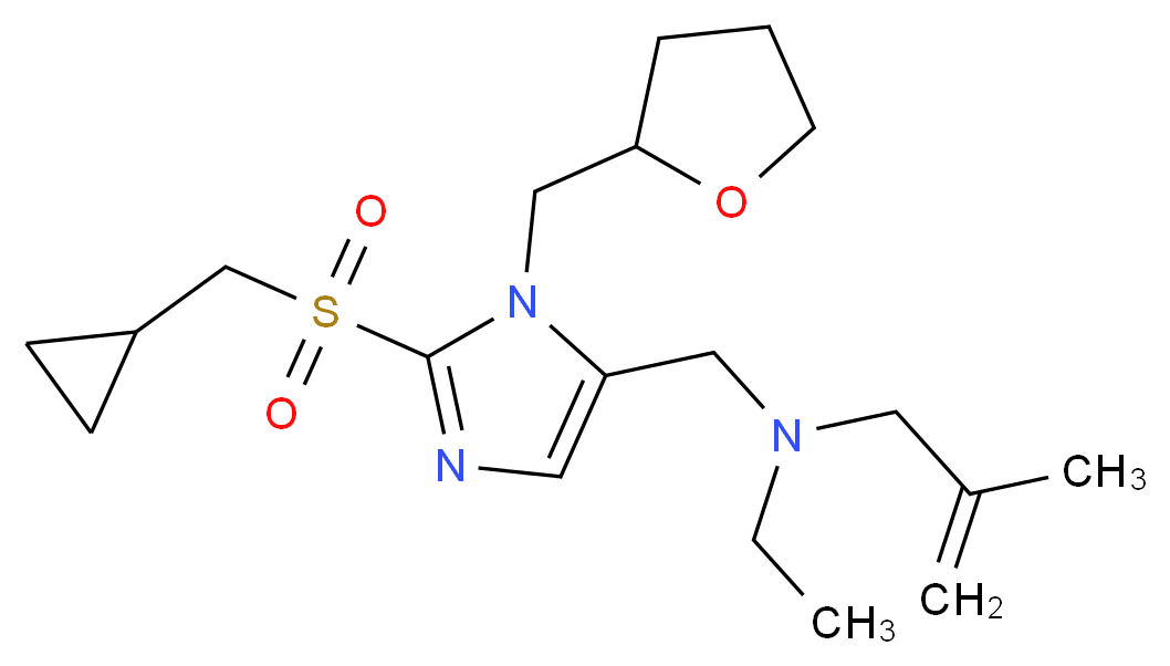 N-{[2-[(cyclopropylmethyl)sulfonyl]-1-(tetrahydro-2-furanylmethyl)-1H-imidazol-5-yl]methyl}-N-ethyl-2-methyl-2-propen-1-amine_分子结构_CAS_)