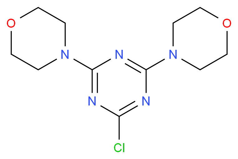 2-chloro-4,6-bis(morpholin-4-yl)-1,3,5-triazine_分子结构_CAS_7597-22-0