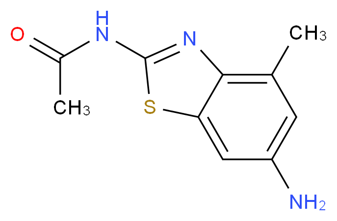 N-(6-amino-4-methyl-1,3-benzothiazol-2-yl)acetamide_分子结构_CAS_314033-48-2