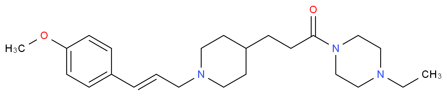 1-ethyl-4-(3-{1-[(2E)-3-(4-methoxyphenyl)-2-propen-1-yl]-4-piperidinyl}propanoyl)piperazine_分子结构_CAS_)