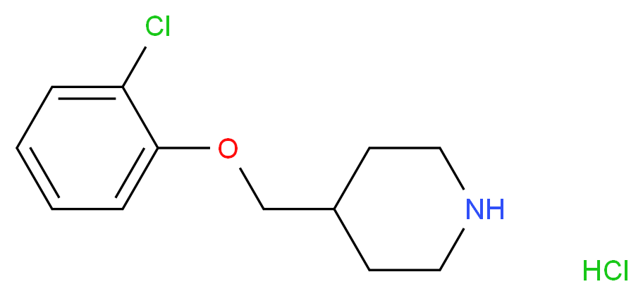 4-[(2-Chlorophenoxy)methyl]piperidine hydrochloride_分子结构_CAS_)