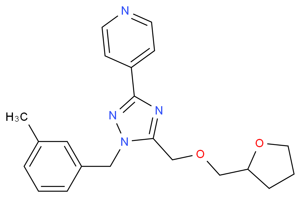 4-{1-(3-methylbenzyl)-5-[(tetrahydrofuran-2-ylmethoxy)methyl]-1H-1,2,4-triazol-3-yl}pyridine_分子结构_CAS_)