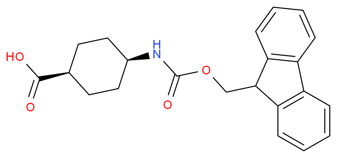 (1s,4s)-4-{[(9H-fluoren-9-ylmethoxy)carbonyl]amino}cyclohexane-1-carboxylic acid_分子结构_CAS_147900-45-6