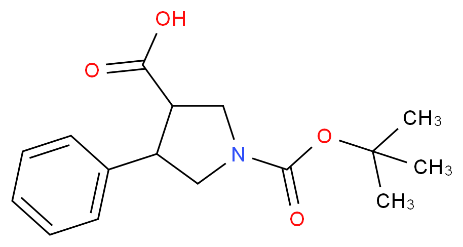 1-(tert-Butoxycarbonyl)-4-phenylpyrrolidine-3-carboxylic acid_分子结构_CAS_939757-89-8)