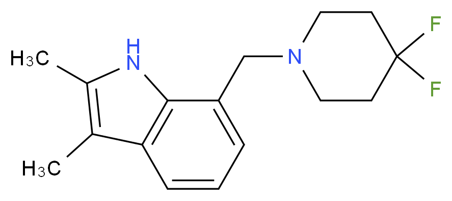 7-[(4,4-difluoropiperidin-1-yl)methyl]-2,3-dimethyl-1H-indole_分子结构_CAS_)