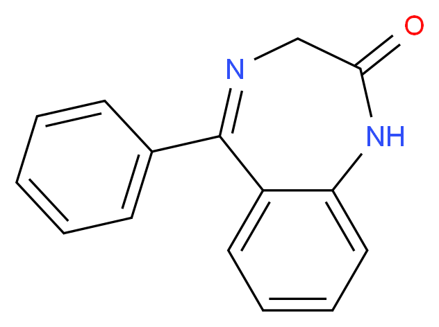 5-phenyl-2,3-dihydro-1H-1,4-benzodiazepin-2-one_分子结构_CAS_2898-08-0