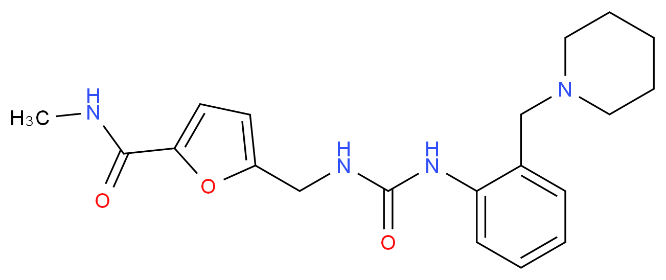 N-methyl-5-{[({[2-(piperidin-1-ylmethyl)phenyl]amino}carbonyl)amino]methyl}-2-furamide_分子结构_CAS_)