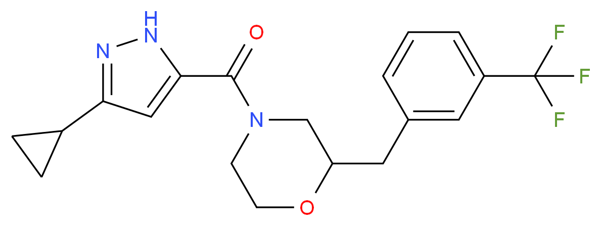 4-[(3-cyclopropyl-1H-pyrazol-5-yl)carbonyl]-2-[3-(trifluoromethyl)benzyl]morpholine_分子结构_CAS_)