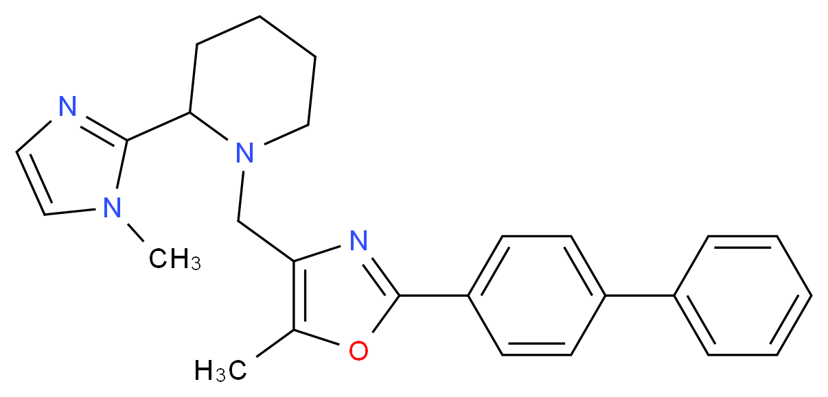 1-{[2-(4-biphenylyl)-5-methyl-1,3-oxazol-4-yl]methyl}-2-(1-methyl-1H-imidazol-2-yl)piperidine_分子结构_CAS_)