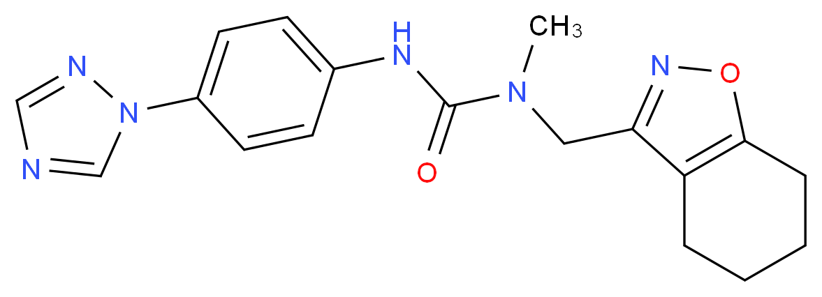 N-methyl-N-(4,5,6,7-tetrahydro-1,2-benzisoxazol-3-ylmethyl)-N'-[4-(1H-1,2,4-triazol-1-yl)phenyl]urea_分子结构_CAS_)