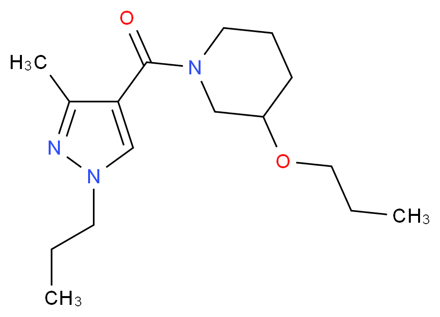 1-[(3-methyl-1-propyl-1H-pyrazol-4-yl)carbonyl]-3-propoxypiperidine_分子结构_CAS_)