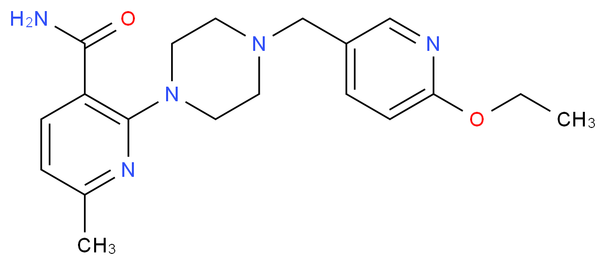 2-{4-[(6-ethoxypyridin-3-yl)methyl]piperazin-1-yl}-6-methylnicotinamide_分子结构_CAS_)