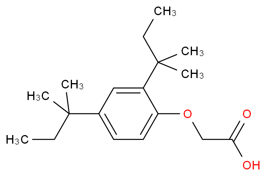 2,4-二(叔戊基)苯氧基乙酸_分子结构_CAS_13402-96-5)