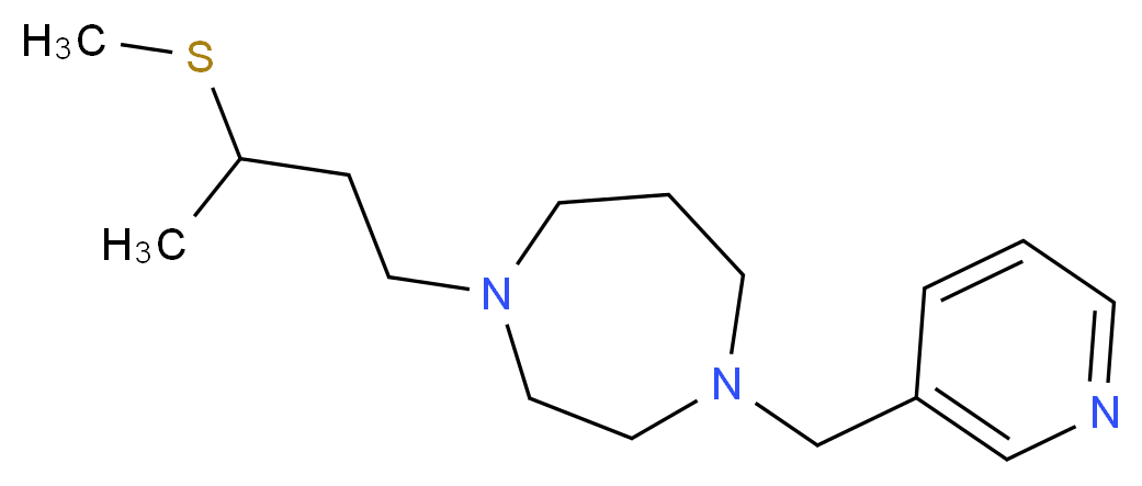 1-[3-(methylthio)butyl]-4-(pyridin-3-ylmethyl)-1,4-diazepane_分子结构_CAS_)