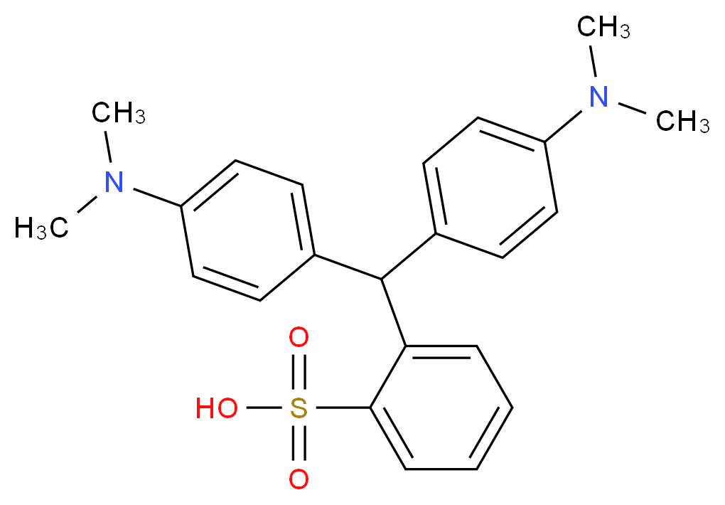 2-{bis[4-(dimethylamino)phenyl]methyl}benzene-1-sulfonic acid_分子结构_CAS_52748-86-4