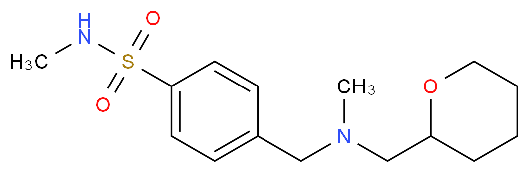 N-methyl-4-{[methyl(tetrahydro-2H-pyran-2-ylmethyl)amino]methyl}benzenesulfonamide_分子结构_CAS_)