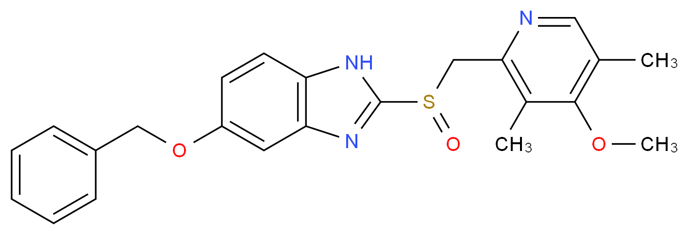 5-(benzyloxy)-2-[(4-methoxy-3,5-dimethylpyridin-2-yl)methanesulfinyl]-1H-1,3-benzodiazole_分子结构_CAS_1215799-39-5